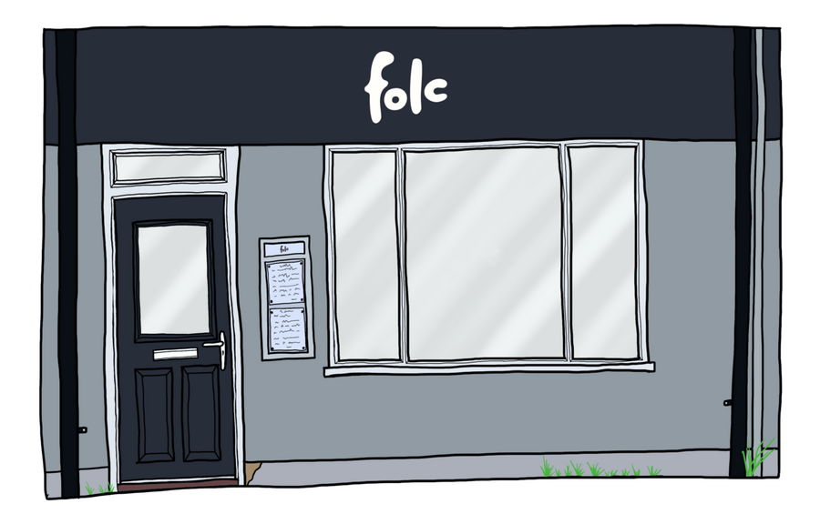 Illustration of the Folc Studio shop front